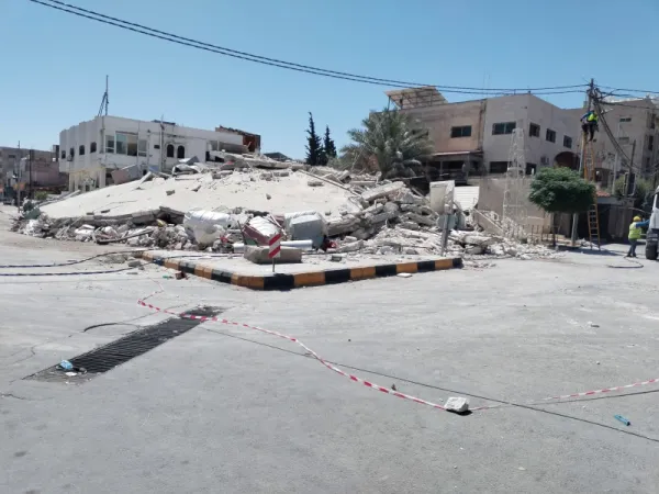 انهيار مبنى في مدينة اربد " وحسبة الجورة"